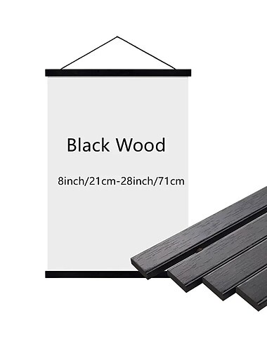  1 Stück magnetischer Holz-Aufhängerrahmen zum Selbermachen, Teak-Walnuss-Kiefer für Poster, Fotos, Schriftrollen, Bilderrahmen, Leinwanddrucke, Gemälde, Kunstwerke, Magnetrahmen, Wandkunst, Heimdekoration