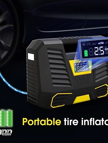  Inflador de neumáticos con compresor de aire portátil carsun - bomba automática de 12v dc 150 psi con pantalla LED y linterna para automóviles y bicicletas - inflado rápido y fácil