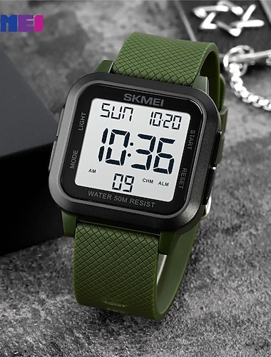  SKMEI 1894 Militär Vattentålig Digital Klocka för Män Utomhus Stötbeständig Sport Armbandsur Mode Elektronisk Stil