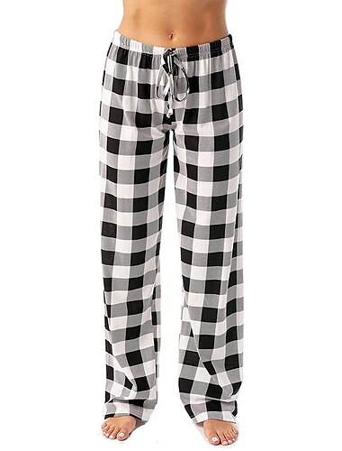  Pyjamahose für Herren, Büffelkariert, rot-schwarz kariert, Loungewear, Nachtwäsche, elastischer Kordelzug in der Taille mit Taschen, lässig, bequem, für alle Jahreszeiten, kuschelige, weiche