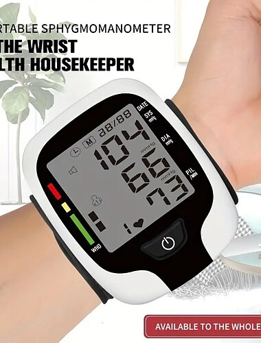  1pc Blood Pressure Monitor For Home Use With Large LCD Display Digital Upper Arm Automatic Measure Blood Pressure And Heart Rate Pulse Battery Not Included
