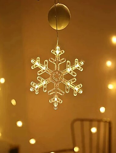  juledekor nattlys santa elg engel hjerte led lys batteridrevet sugekopp vindu lysekrone juletre nyttårsfest ferie hjemmedekorasjon