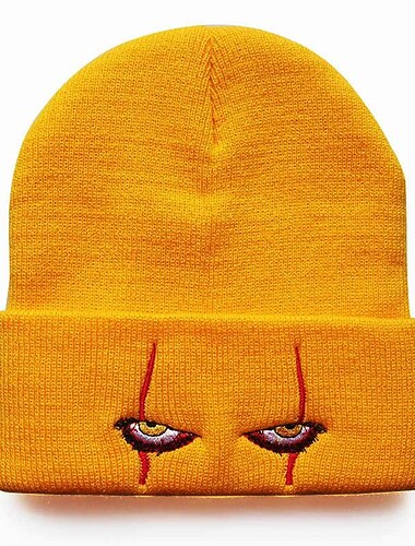  pennywise läskiga ögon skräck clown ögon stickad mössa varm pullover hip-hop mössa ylle mössa halloween dress up
