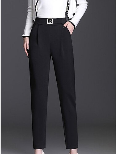  vestido ajustado para mujer pantalones de trabajo pantalones negro moda streetwear casual vacaciones bolsillo longitud completa transpirable liso l xl 2xl 3xl 4xl