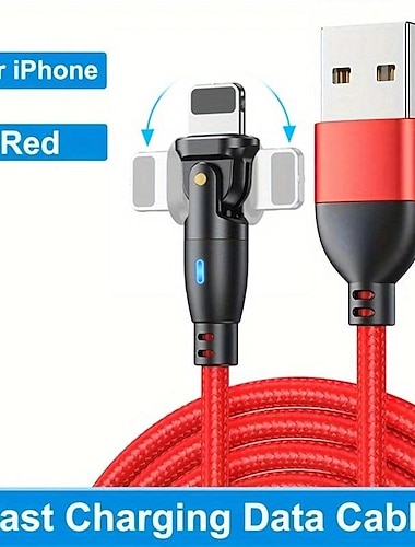  Cable de datos de codo 180 cable de carga giratorio qc3.0 protocolo de carga rápida corriente 3a5a adecuado para teléfonos Android tipo c