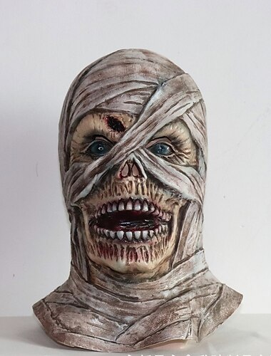  Momia Máscara Accesorios de Halloween Adulto Hombre Mujer Gracioso Disfraz de miedo Víspera de Todos los Santos Carnaval Mardi Gras Disfraz de carnaval fácil