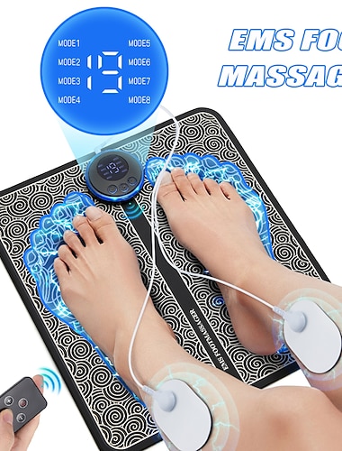  Electric EMS Foot Massager Pad Relief Pain Relax Feet Acupoints Massage Mat Shock Muscle Stimulation Improve Blood Circulation