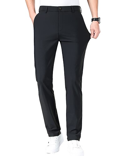  בגדי ריקוד גברים מכנסי גולף מכנסיים מכנסיים רגילים מכנסי מתיחה כיס אחיד קומפורט נושם בָּחוּץ יומי ליציאה אופנתי יום יומי שחור פול