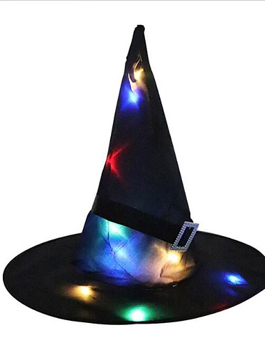  Kreatives Halloween leuchtendes Hexenhut-Geisterfest mit leichten Partydekorations-Requisiten, geführtem Hexenmagier-Zaubererhut