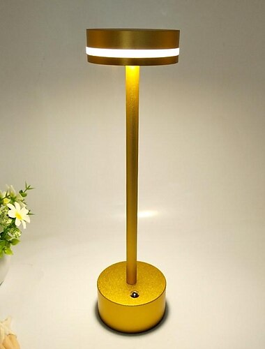  Wiederaufladbare kabellose LED-Tischlampe aus Aluminium für Schlafzimmer, Bar und Restaurant mit Touch-Steuerung. LED-Lampe für Heimbüro, Schlafzimmer, Hotelrestaurant, 3-stufige