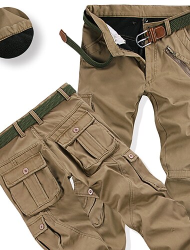  Homens Calças Cargo Calça cargo Calças de combate Bolsos Tecido Conforto Respirável Ao ar livre Diário Para Noite Moda Casual Preto Verde Tropa
