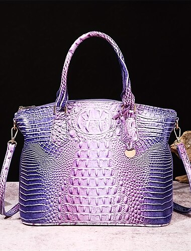  Luxuriöse Handtasche mit metallischer Krokodilprägung – Tragetasche aus glänzendem blauem und grünem Kunstleder mit Tragegriff und Schultergurt für Damen, perfekt für Partys und besondere Anlässe