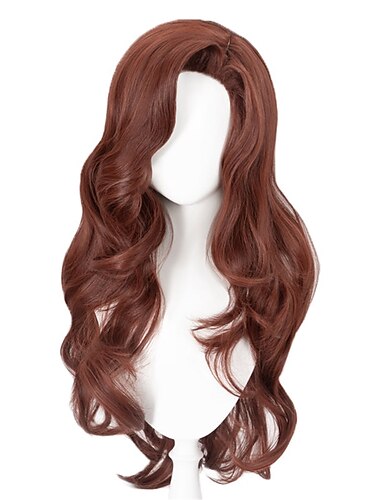  Fantasy Maagd Lange Golvende Kastanjebruine Cosplay Halloween Peruc