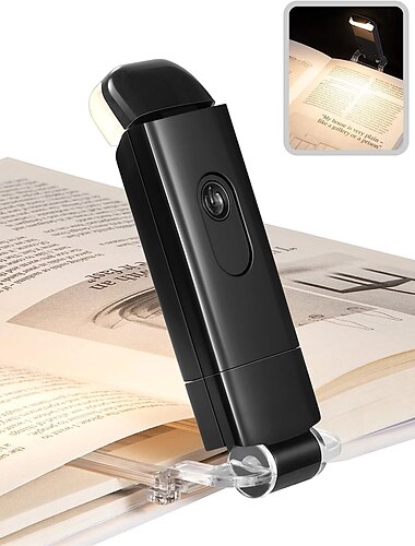  USB-wiederaufladbare Buchleselampe einstellbare Helligkeit LED Clip-On-Lampe für das Lesen im Bett warmweißes Licht perfekt für Kinder und Bücherwürmer für den Auto-Einsatz