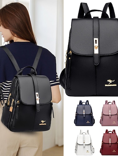  élégant sac à dos en cuir PU pour l'école et les voyages - élégant et durable avec plusieurs options de couleurs, parfait pour les étudiants, la rentrée scolaire