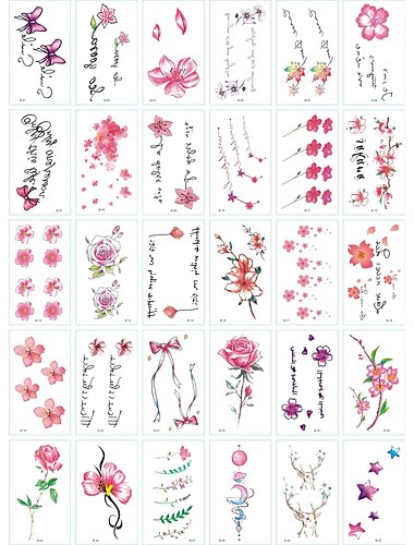  30 Blatt/Set, wasserdicht, temporäre Tattoo-Aufkleber, sexy, niedlich, Cartoon, Halloween, Körper-Make-up, Wassertransfer, gefälschte Tattoos