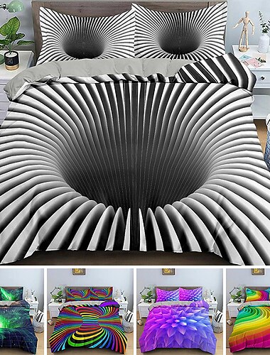  3d τύπωμα κρεβατιού vortex τύπωμα παπλωματοθήκη σετ κρεβατιού κάλυμμα παπλώματος με 1 τύπωμα παπλωματοθήκη ή κουβερλί, 2 μαξιλαροθήκες για διπλό/queen size/king