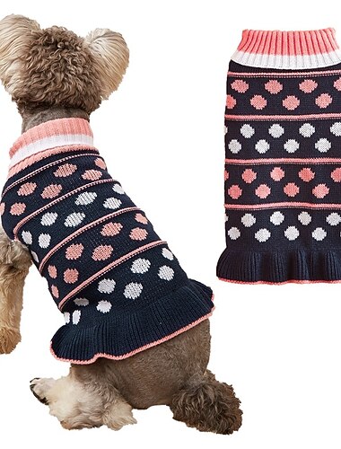  Chien Chat Pull Robe Cavalier Mode Soirée Hiver Chaud Respirable Doux Lavable Confortable Soirée Noël Casual Quotidien Festival Vêtements pour chiens for Bichon Frisé Loulou de Poméranie Bébé Animal