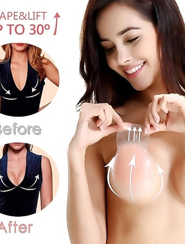  un par de empanadillas adhesivas desnudas para levantar el pecho - cinta adhesiva para el pecho para mujeres - aumentar el tamaño y la forma del pecho - cómodas y discretas