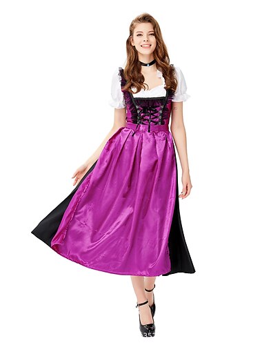  Oktoberfest Sukienka Kostium Cosplay Dirndl Oktoberfest / Piwo Sukienki Cosplay bawarski Łąki Damskie Karnawał Impreza Tkanina w stylu tradycyjnym Sukienka Fartuch