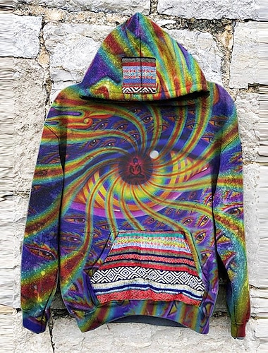  Hombre Abstracto Estampados Sudadera Sudaderas Sudadera Con Capucha Manga Larga Sudadera con capucha Con Capucha Ropa de calle Impresión 3D Diario Deportes Negro Azul Marino Estampado Primavera