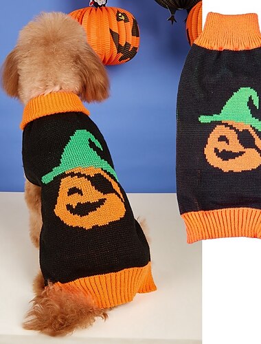  Hund Katze Pullover Jumper Cool Party Winter Atmungsaktiv Weich Waschbar Bequem Halloween Outdoor Halloween Alltagstauglich Hundebekleidung for Bichon Frise Zwergspitz Baby Haustier Papillon Klein