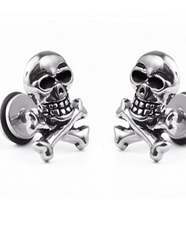  1 Stück Ohrstecker For Herren Damen Halloween Strasse Aleación Klassisch Mode Totenkopf