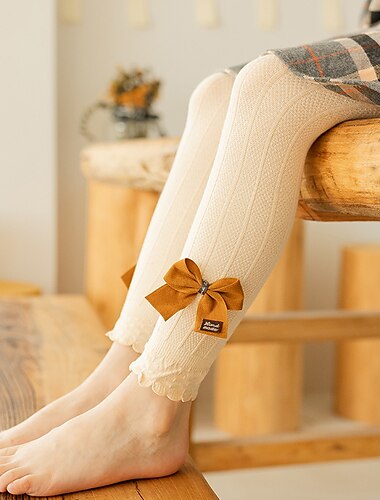  kinderkleidung Mädchen Gamaschen Feste Farbe Modisch Outdoor Baumwolle 3-7 Jahre Frühling Kurkuma Schwarz Weiß