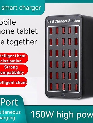  شاحن USB متعدد 150 واط 30 منفذ USB محطة شحن سريعة عالمية Carregador Portatil لهاتف iphone 13 Samsung Xiaomi iPad Tablet