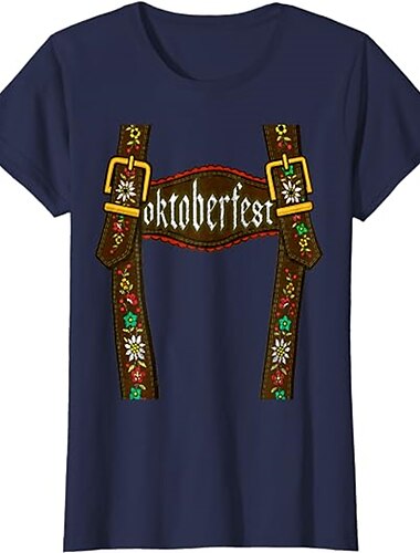  Oktoberfestbier Bayerisch T-Shirt-Ärmel Anime 3D Grafik Für Paar Herren Damen Erwachsene Oktoberfestbier Maskerade 3D-Druck Casual