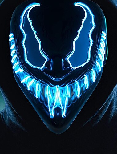  Halloween-Maske, LED-Reinigung, leuchtet mit Beleuchtung, Deadpool-Maske, gruseliges Kostüm für Karneval, Cosplay-Party, einfache Halloween-Kostüme