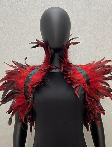  Punk & Gothic Schals Federumhang Hexe Maleficent Drag Queen Damen Fantasie Walpurgisnacht Halloween Karneval Leistung Party Pride Parade Erwachsene Schal Ganzjahres