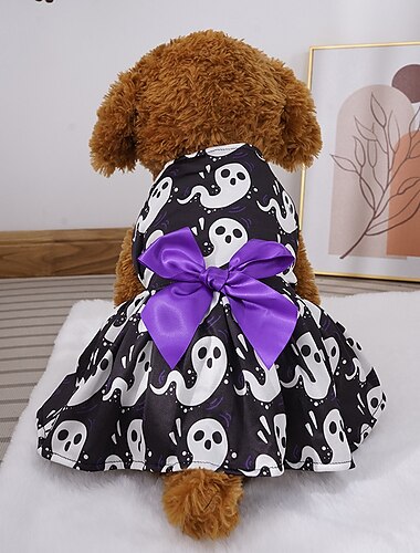  Hund Katze Kleid Niedlich Lässig Atmungsaktiv Weich Waschbar Bequem Halloween Alltagstauglich Hundebekleidung for Bichon Frise Zwergspitz Baby Haustier Papillon Klein