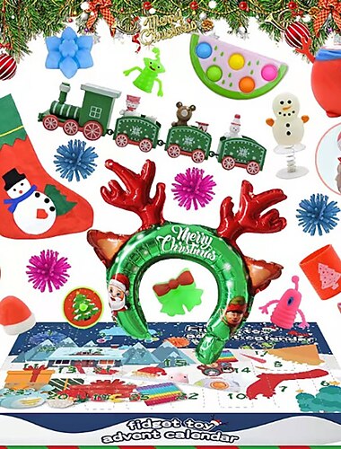  Regalo di Natale Calendario dell'Avvento Regali per Calze per Bambini Ragazzi Ragazze Scatola Pinch Lele Fai da Te Set di Decompressione e Rilascio