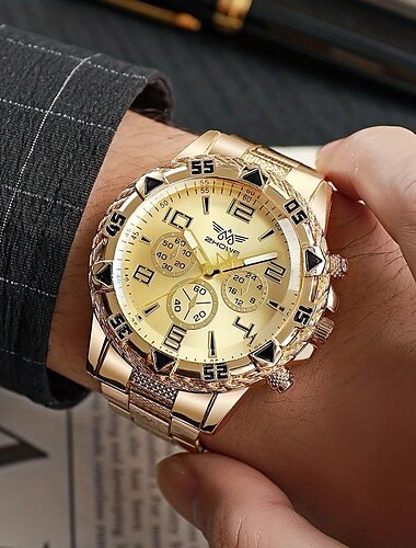  男性 クォーツ 大きめ文字盤 腕時計 デジタルダイヤル ワールドタイム デコレーション ステンレス 腕時計