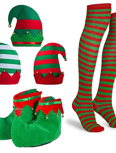  Babbo Natale Scarpe Cappelli Calze e autoreggenti Per uomo Per donna Da ragazzo Da ragazza Natale vigilia di Natale Festa in costume Per bambini Per adulto Natale Calze Cappelli
