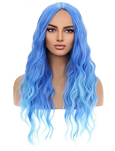  καυτή ροζ περούκα ματζέντα περούκα μακριά σγουρά κυματιστές ροζ περούκες για γυναίκες κορίτσια μεσαίο μέρος ανθεκτικές στη θερμότητα υψηλής πυκνότητας συνθετικές περούκες