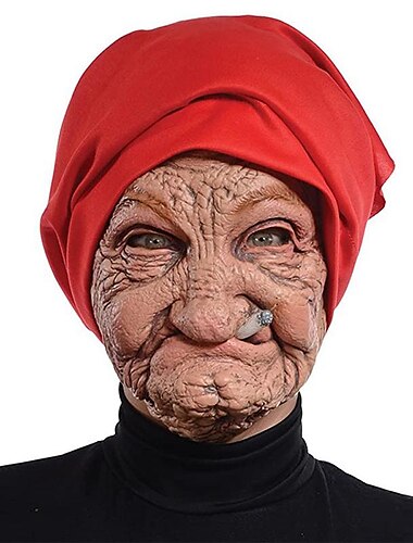  Ancianas Máscara Accesorios de Halloween Máscara realista Adulto Hombre Mujer Horror Gracioso Disfraz de miedo Víspera de Todos los Santos Carnaval Mardi Gras Disfraz de carnaval fácil