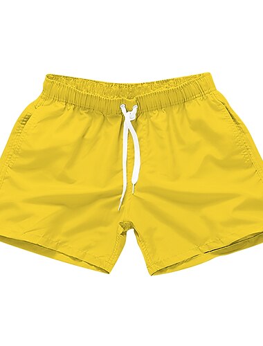  Herren Boardshorts Badeshorts Badehose Schwimmshorts Bademode Kordelzug Mit Taschen Einfarbig Wasserdicht UV-Schutz Schwimmbad Hawaiianisch Casual / sportlich Schwarz Weiß Mikro-elastisch