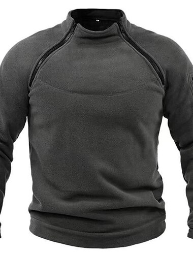  Homens Moletom Zip Tático Preto Verde Tropa Vermelho Azul Marinha Marron Colarinho Clerical Tecido Desportos e Ar livre Diário Feriado Poliéster Roupa de rua Básico Casual Primavera & Outono Roupa