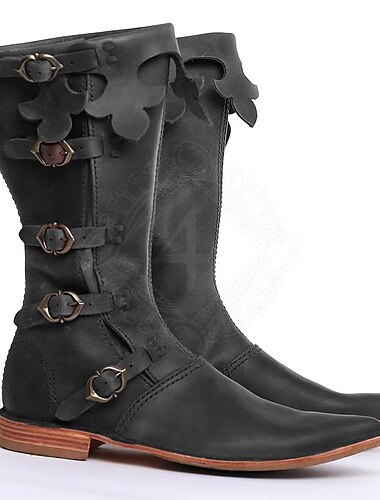  Retro Vintage Medieval Renaissance Knee High Boots Turn Shoes Ren Faire Pirate Viking Vikings Men's Celtic Pirate Royal Halloween Carnival Masquerade Carnival Performance Masquerade Adults Shoes All