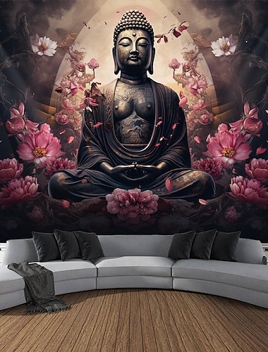  Будда висит гобелен стены искусства большой гобелен росписи декор фотография фон одеяло занавес дома спальня гостиная украшение