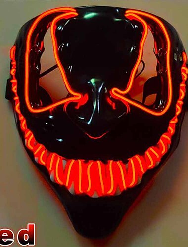  Maske Halloween LED-Leuchtmaske für Erwachsene Kinder dunkle und böse leuchtende Augen Neonmaske mit 3 Beleuchtungsmodi El-Draht – ideales Geschenk für Männer Frauen Halloween-Kostümparty