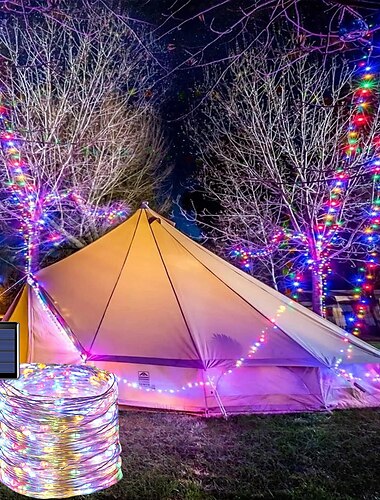 Luz solar de alambre de cobre para parque, césped, fiesta, iluminación al aire libre, cadena navideña, diseño de habitación, cadena de luces decorativa