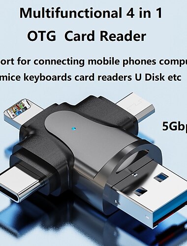  4 в 1 устройство чтения карт памяти tf otg адаптер для Lightning/mirco USB/type-c USB otg устройство чтения карт Micro SD для iphone andriod xiaomi