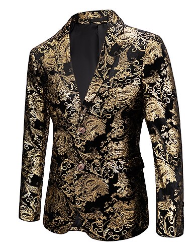  черный золотой мужской блестящий бархатный пиджак с узором пейсли для вечеринок пиджак стандартного кроя с цветочным принтом однобортный с двумя пуговицами черное золото красный серебро королевский