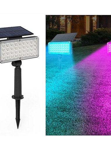  LED Außenwandleuchte Solarlampen Bunte RGB Solar-Rasenlampe Außen Baumbeleuchtung und Projektionslampe für Garten, Hof und Landschaft, Helle Strahler für Bäume und Dekoration