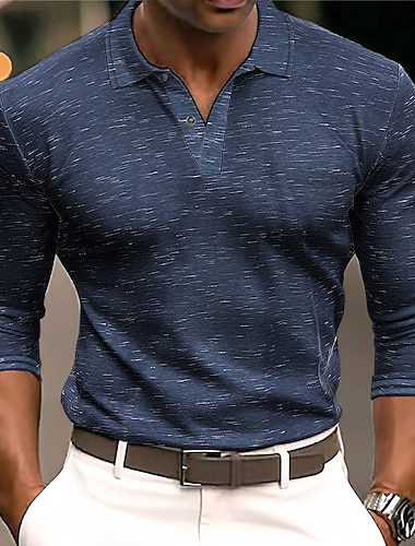  男性用 ポロシャツ ゴルフシャツ カジュアル 祝日 クラシック 長袖 ファッション ベーシック 平織り 速乾性 夏 レギュラー ブラック ダークネイビー コーヒー グレー ポロシャツ