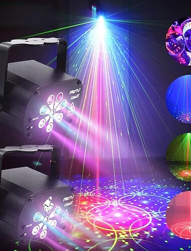  nieuwe usb led podium licht laser projector disco lamp met stembesturing geluid feestverlichting voor thuis dj laser show party lamp