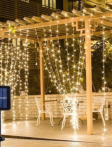  פנסים led אורות וילון 3*3 מטר אורות צבעוניים אורות נטיף כוכבים אורות חג המולד